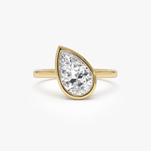 แหวนเพชรทรงลูกแพร์ 1.5 กะรัต ทองคำขาว 14K สำหรับผู้หญิง เพาะเลี้ยงในห้องปฏิบัติการ ได้รับการรับรองจาก IGI ระดับ VS-VVS หรูหรา - Product Image 1