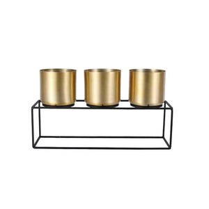 Soporte de Metal Moderno para Macetas con Diseño Minimalista Dorado para Uso en Interiores/Exteriores - Product Image 4