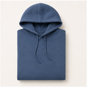 Sudadera con Capucha Larga para Hombre, Color Azul Acero, Personalizable, con Cordón Tonal y Bolsillos Laterales, de Felpa de Algodón Compacto, MHOOD-0016 - Product Image 4