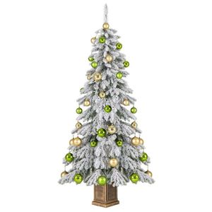 <b>6ft</b> Fireproof PVC Material Christmas <b>Tree</b> with 589 Snow Laden Design Branch Tips and 48 Xmas Balls Flocked Christmas <b>Tree</b> - Product Image 2