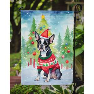 Boston Terrier Christmas <b>Garden</b> Flag Multicolor Decorative Mailbox Flag <b>for</b> Patio Artwork <b>for</b> Yard & Lawn <b>Sign</b> <b>for</b> Flower Beds - Product Image 3