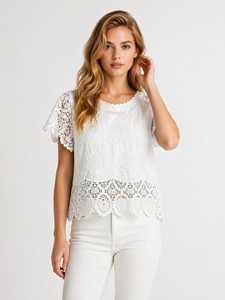 Camiseta de punto corta para mujer, cuello redondo, azul claro, manga corta, color liso, cremallera frontal, ajuste holgado, informal, para primavera y verano, de secado rápido - Product Image 1