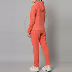 High Stretch Winter Hooded Casual <b>Women</b> Tracksuit Breathable Comfort Soft Fit 100% Cotton for Sports Gym Use - Product Image 5