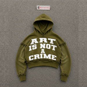 Sudadera con Capucha Oversize OLIVE de Moda Urbana Clásica, Estilo Relajado, Ropa Urbana Cómoda para Invierno, Diseño Minimalista con Arte Icónico, Talla L - Product Image 5