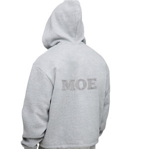 Full <b>Zip</b> Hooded Sweatshirt for Men Cotton Fleece Minimal Logo Relaxed Fit Streetwear OEM Manufacturing Wholesale <b>Grey</b> - Product Image 3