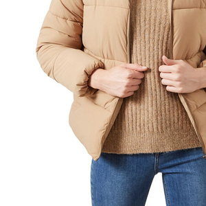 Stylish and Ultra-Warm Womens Long Puffer <b>Jacket</b> With Hood and <b>Down</b> <b>Filling</b> for the Cold Winter Season Cotton - Product Image 4