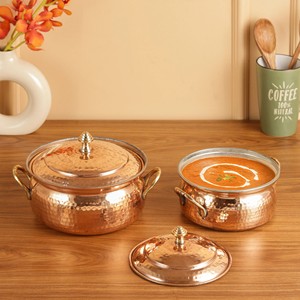 Marmite à soupe en cuivre martelé, fait main, faitout en cuivre, ustensiles de cuisine modernes en cuivre - Product Image 4