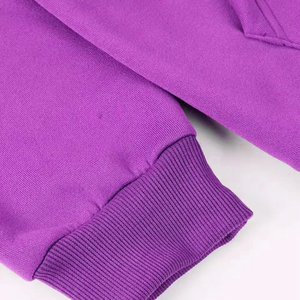 Men's Purple <b>Hooded</b> Tracksuit Solid Color Casual Jogger Pants Set Full Sleeve Breathable Regular Fit Autumn Wear - Product Image 4