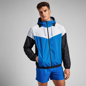 OEM Custom logo Reflective Jogging Nylon Tracksuit Mens Windbreaker Tracksuit Nylon Sets White Pipping Stripes for Men - Product Image 6