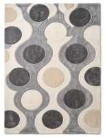 Tapis moderne abstrait rectangulaire en laine, fabriqué à la machine, résistant aux taches, pour salon, à poils moyens, avec envers en latex, écologique
