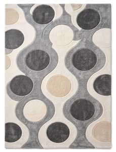 Tapis moderne abstrait rectangulaire en laine, fabriqué à la machine, résistant aux taches, pour salon, à poils moyens, avec envers en latex, écologique - Product Image 5
