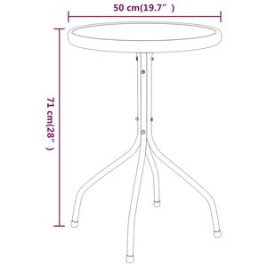 Table de jardin en acier anthracite et verre durable, petite taille, tables d'extérieur - Product Image 5
