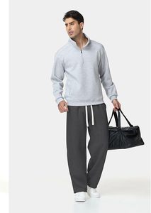 Pantalon de survêtement ample en molleton de coton pour homme, coupe droite, avec cordon de serrage et poches, idéal pour la détente et le sport - Product Image 3