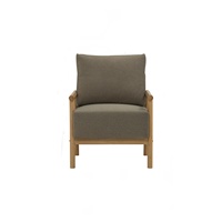 Fauteuil d'appoint moderne en teck carré, durable et confortable, avec pieds en bois et coussin en mousse, idéal pour salon, hôtel, appartement