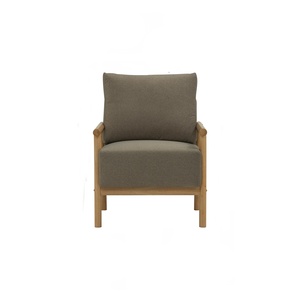 Sillón Moderno con Detalles en Madera, Tapizado, Acolchado, para Sala de Estar, Hotel o Apartamento - Product Image 2