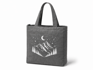 Bolsa de Tela Gris de 300 g/m², 13x11x4, con Cierre, Asa Larga, Reutilizable, Ecológica, con Impresión Personalizada, Venta al Por Mayor - Product Image 1