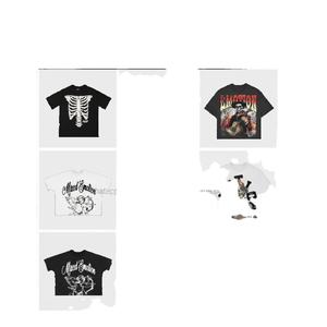 Camiseta de Manga Corta para Hombre, Estilo Retro Americano, Parodia de Marca, Estampado Urbano Hip-Hop para Parejas, Lavado Vintage, Impresión DTG, Transpirable, Talla Grande - Product Image 2