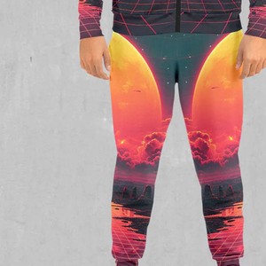 Conjunto Deportivo Unisex con Capucha, Manga Larga, Estampado, 100% Poliéster, Transpirable, Estilo Urbano, Corte Regular, Cierre de Cremallera, Casual de Primavera - Product Image 3