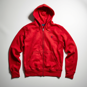 Men’s Polo Zip Up Hoodie Cotton Fleece Casual Long Sleeve Sweatshirt Jacket with OEM ODM Customization - Product Image 2