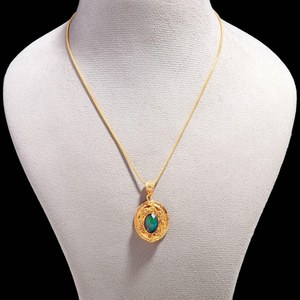 Elegant Aurora Opal Rutile Quartz <b>Locket</b> Pendant Gold Plated Sterling Silver Jewelry Gift - Product Image 2