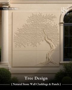 Panneau mural décoratif moderne en marbre imperméable, fait main, installation facile, utilisation extérieure, sculpture en relief - Product Image 3