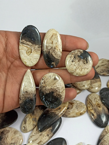 Wholesale Bulk Price Supply Hand Polished Plum Root Agate Cabochons Flat Stones Crystals Natural Necklace Jewelry Making - Product Image 5