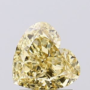 Diamant de laboratoire taille cœur de 1,30 carat, jaune vif fantaisie, VS1, certifié IGI, diamant CVD en vrac pour la fabrication de bijoux - Product Image 1