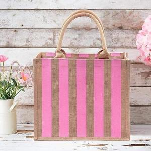 Bolsa de Yute con Estampado Geométrico de Excelente Calidad, Bolsa de Compras Elegante para Tiendas de Moda, Disponible a Precio de Fábrica - Product Image 4