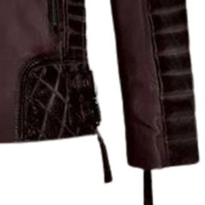 Men's Dark Brown PU Leather Motorcycle Jacket Turn-down Collar Zipper Closure Slim Fit Moto Style Autumn Wear - Product Image 2