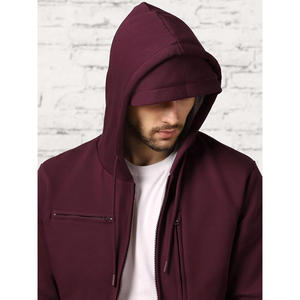 Sudadera con capucha y cremallera completa de alta calidad con logotipo personalizado, estilo oversize, tejido grueso de felpa francesa para hombre. - Product Image 2