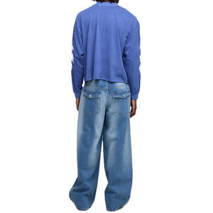 Camiseta de algodón de manga larga estilo vintage para hombre, venta al por mayor, corte holgado, estampado gráfico, proveedor OEM - Product Image 2