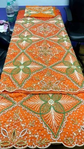 Tela india George de alta calidad hecha a mano con bordado para confección de vestidos - Product Image 2