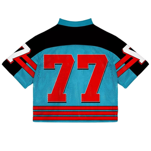 Camiseta de malla oversize retro para hombre, estilo fútbol y fútbol americano, con cuello en V, sublimación, estilo urbano, en poliéster - Product Image 2