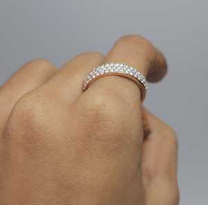 Anillo de Diamantes Cultivados en Laboratorio de 0.80 CT en Oro de 14K para Mujer |   Elegante Anillo de Diamantes para Aniversario de Bodas |   Joyería nupcial apilable - Product Image 3