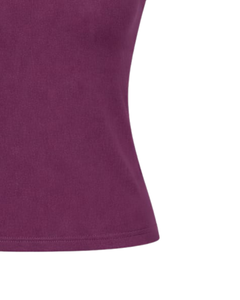 Camisola de Algodón con Encaje Color Ciruela para Mujer, Diseño Personalizado, Corte Ajustado, Sin Mangas, Estilo Casual de Verano, Suave y Transpirable - Product Image 5