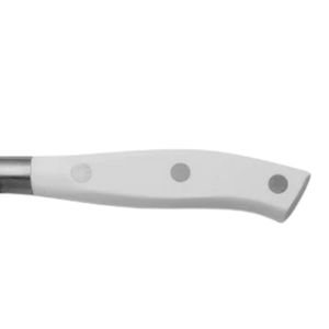 Couteaux à découper à lame droite avec poignée rivetée blanche et longue lame argentée pour trancher les jambons délicats, portionner la viande et servir les plats - Product Image 5