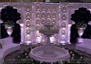 Trending Wedding White 3D Carved Mehrab <b>Stage</b> traditional <b>stage</b> golden <b>stage</b> outdoor indoor - Product Image 2