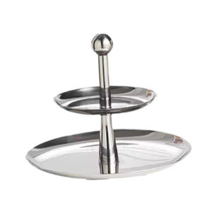 Moderno Soporte Decorativo de Dos Niveles para Pastel, de Aluminio Plateado, Bandeja de Metal Pulido para Servir, Decoración de Mesa para Bodas y Navidad, Servidor de Postres - Product Image 6