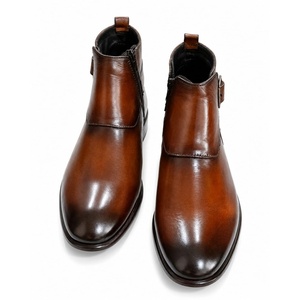 รองเท้าหนังแท้ทรงหัวแหลมแบบ Monk Strap ป้องกันการเจาะทะลุ กันลื่น หัวเข็มขัดคู่ ทำมือ สำหรับฤดูใบไม้ร่วง เหมาะสำหรับใส่ทำงานในออฟฟิศ - Product Image 3