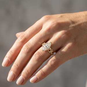 Anillo Art Deco con Diamante Corte Marquesa de 2.02CT, Estilo Clásico, Oro Sólido de 14K, Cultivado en Laboratorio, para Mujer, Estilo Vintage, Regalo de Compromiso - Product Image 4