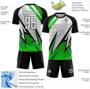 Uniformes de Fútbol Personalizados Unisex, Diseño a Medida, Insignia del Equipo Impresa, Transpirables, de Secado Rápido, 100% Poliéster, Manga Corta - Product Image 4