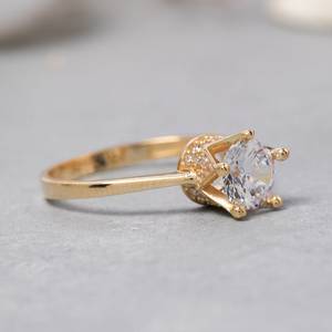 Anillo de Estilo Real con Moissanita Redonda de 0.61CT VVS1, Plata 925 Original con Rodio, para Aniversario, Fiesta, Regalo - Product Image 1