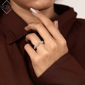 Bague de luxe géométrique en diamant, or jaune, taille baguette et ronde, pour mariage, anniversaire, fournisseur de bijoux pour femme, cadeau - Product Image 4