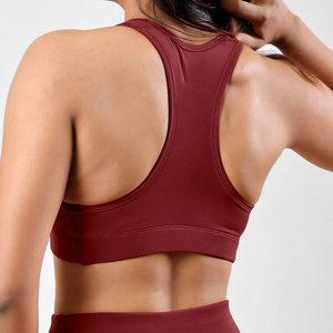 Soutien-gorge de sport dos nageur pour femme, maintien moyen, rembourré, pour yoga et fitness, impression personnalisée, Spandex Polyester, vente en gros, OEM disponible - Product Image 2