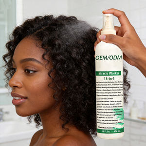 Acondicionador capilar 14 en 1 para cabello rizado negro, hidratante, desenredante, reparador, con aceite de coco y aminoácidos, sin enjuague. - Product Image 6