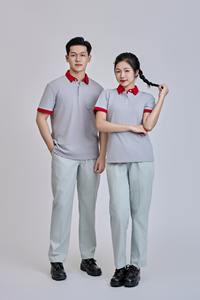 เสื้อเชิ้ต FMF เวียดนาม แคชชวลสำหรับผู้ชาย |   แขนสั้น |   ปกเสื้อสีเทาตัดกับสีแดง |   ผ้าถักโพลีเอสเตอร์/คอตตอน |   นุ่ม ทนทาน | - Product Image 5