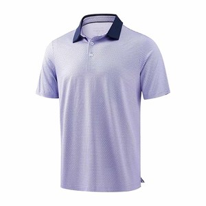 Men's Black Dot Print Polo <b>Shirt</b> Short Sleeve Breathable Regular Fit Summer Casual Top - Product Image 5