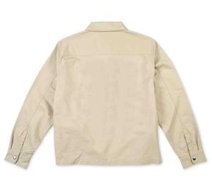 Chaqueta de trabajo beige con cremallera para hombre, unisex, con cuello vuelto, manga larga, estilo casual, tipo camionero. - Product Image 2