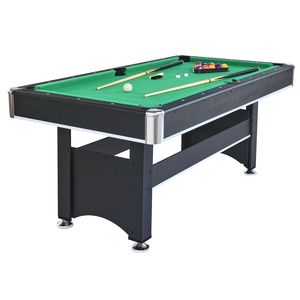 Tavolo da Biliardo Nero da 6 Piedi con Feltro Verde e Piano Convertibile per Ping Pong - Product Image 5