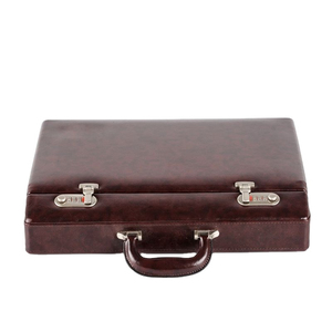Bolsa Deportiva Clásica Roziv Marrón de PU Suave con Cierre de Cremallera Dorada, Estuche Rígido Unisex para Viajes de Negocios con Compartimento para Zapatos, Duradero - Product Image 2